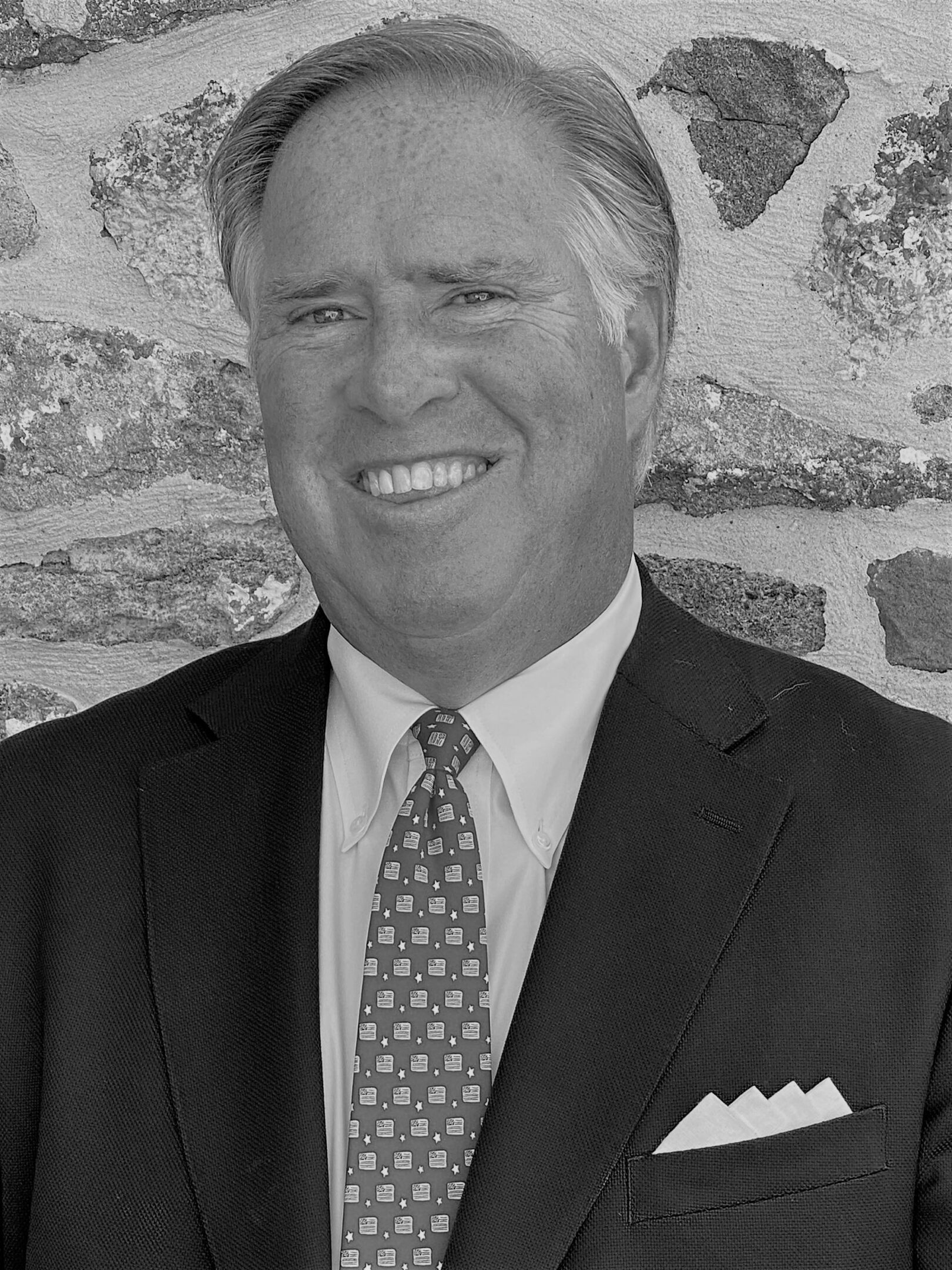 Professional portrait against stone background