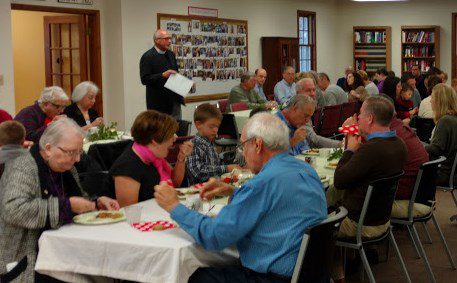 People dining at a community event