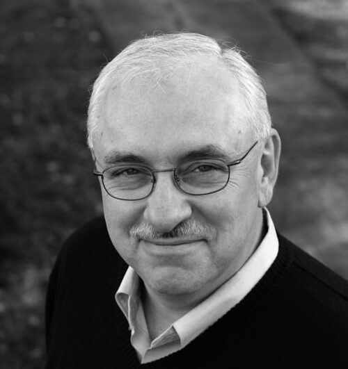 Mature man wearing glasses, monochrome image