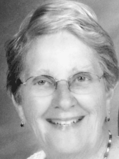Smiling elderly woman with glasses