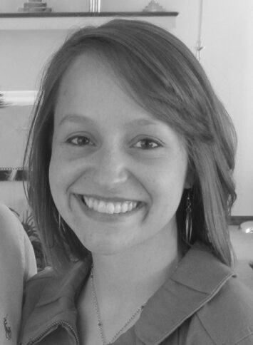 Smiling woman with short hair