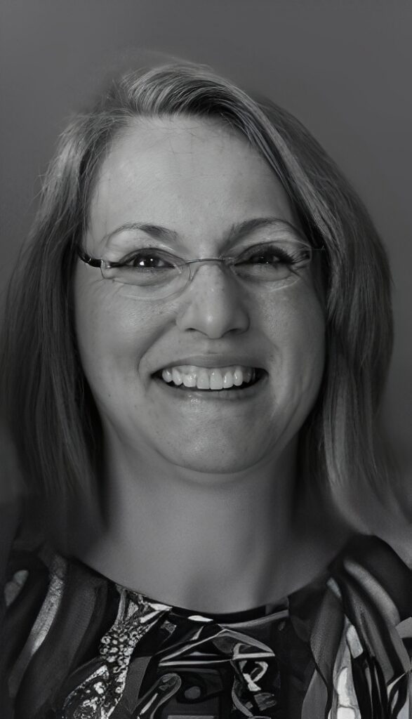 Smiling woman wearing glasses